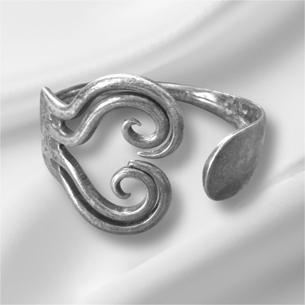 Elegant Vintage Silver Swirl Fork Bracelet handmade 8.25"